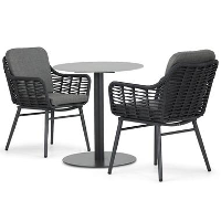 Bistroset 2 personen 70 cm Aluminium/rope Grijs Coco Antoni/Como