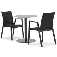 Bistroset 2 personen 70 cm Aluminium/textileen Grijs Osmen Joliet/Como