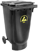 BJZ A 65189 ESD prullenbak 120 l PE (l x b x h) 554 x 480 x 959.50 Mm Zwart 1 stuk(s)