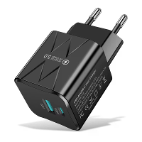 BK 315 PD25W 2 poorts USB PD oplader USB A+USB C PD QC3.0 Snellader Wandadapter EU stekker voor iPhone 16 16 Pro 15 Pro