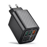 BK320 3A3C PD50W 6 poorts USB PD oplader 3USB A+3USB C PD3.0 QC4.0/3.0/2.0 FCP Snellader Wandoplader Adapter EU Plug US