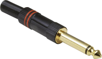 BKL Electronic 0102010 Jackplug 6,35 mm Stekker, recht Aantal polen: 2 Mono Zwart, Rood 1 stuk(s)