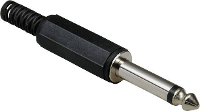 BKL Electronic 1107001 Jackplug 6,35 mm Stekker, recht Aantal polen: 2 Mono Zwart 1 stuk(s)