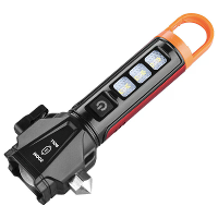 BL X90 Zoom Handheld Flashlight met Dubbele Lichtbron Veiligheidshamer & Zittende Gordelsnijder USB C Oplaadbaar Waterdi