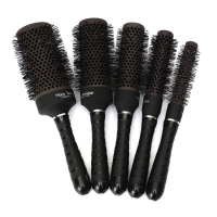 Black Barrel Iron Round Comb Curl Hair Hairdressing Salon Brush