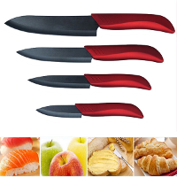 Black Blade Ceramic Knife Accessories Set Kitchen Red Handle Cooking Tools