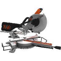 BLACK+DECKER 1600W 216mm Slide Mitre Saw afkort  en verstekzaag