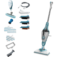 BLACK+DECKER BHSM1610DSM 1600W Steam mop met SteaMitt, deltavoet en 15 accessoires stoomreiniger