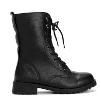 Black Punk Knight Lace Up Short Boots