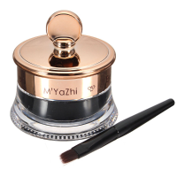 Black Waterproof Eyeliner Gel Cream Long Lasting Brush Eye Makeup Set
