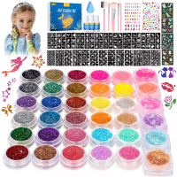 Glitter tattoo kit glows in the dark wasbare tijdelijke tatoeages body art make up neon tatoeëringen sjablonen voor kind