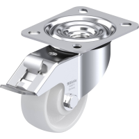 Blickle LE PO 75R FI Zwenkwiel met rem Wieldiameter: 75 mm Draagvermogen (max.): 150 Kg 1 stuk(s)