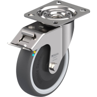 Blickle LEX PATH 125KFD FI ELS Zwenkwiel met rem Wieldiameter: 125 mm Draagvermogen (max.): 150 Kg 1 stuk(s)