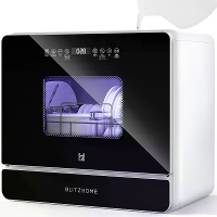 BlitzHome® BH 6 CDW Draagbare Aanrechtvaatwasser met 5,2L Ingebouwd Watertank 9 Programma's PTC Heet Lucht Drogen 3D 360