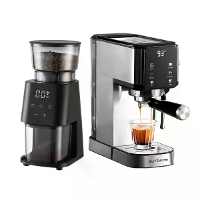 BlitzHome® CM5105 Espresso Koffiezetapparaat & Novulife BG710T Koffiemolen Set 20Bar Druk Touchscreen 30 Maalinstellinge