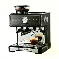BlitzHome® CM7080 Espresso  koffiemachine 20 Bar 2200W met ingebouwde kegelmaler Duale boiler Duale pomp Drukmeter PID &