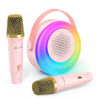 BlitzMax BM K10 Kids Karaoke Machine Mini Draagbare Bluetooth Speaker met 2 Draadloze Microfoons RGB Kleurrijke Licht Ka