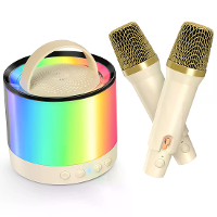 BlitzMax Karaoke Spreker Mini Karaoke Machine voor Kinderen met 2 Draadloze Microfoons bluetooth Karaoke Zingen Speaker