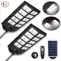 2PCS LED Solar Wandlamp Bewegingssensor met Afstandsbediening, 3 Modi Overstromingslampen