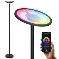 [EU Direct] BlitzWill® BWL FL4 25W Slimme RGB Vloerlamp met Op  en Neerlicht Ambient Licht 2000LM 16M Kleuren Traploze D