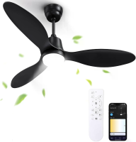 BLITZWILL Plafondventilatoren met Lichten en Afstandsbediening/APP besturing,36/42/52
