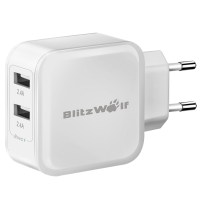Blitzwolf® 4.8A 24w Dual Usb Travel Wall Eu Charger With Power3s Tech For Iphone Ipad Samsung
