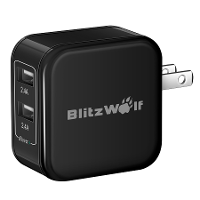 Blitzwolf® 4.8A 24w Dual Usb Travel Wall Us Charger With Power3s Tech For Iphone Ipad Samsung