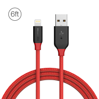 Blitzwolf® Ampcore Bw Mf8 2.4A Lightning Braided Data Cable 6ft/1.8M With Magic Tape Strap