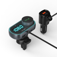 BlitzWolf® BW BC3 bluetooth V5.0 FM zender 30W PD + 18W QC3.0 USB autolader RGB verlichting met achtergrondverlichting L