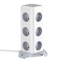 BlitzWolf BW EC3 3 Laagse Verticale Cube EU Stopcontact Stekker Power Outlet Extender met 12 AC Stopcontacten / 2 USB A