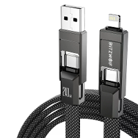 BlitzWolf® BW HDC7 4 in 1 Snelladerkabel PD240W 1,2M USB C Gegevenskabel Nylon Gevlochten Uitgebreide Auto Laadkabel