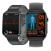 BlitzWolf® BW HL6 ECG HRV 1.85 Inch AMOLED 3D Curved Scherm Hartslag Bloedglucosebewaking Lichaamstemperatuur Bloeddruk