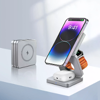 BlitzWolf BW iw30 3 in 1 Vouwbare Magnetische 15W Draadloze Oplader Snelle Oplaadstation voor iPhone 17 16 15 14 13 12 P