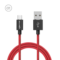 Blitzwolf® Bw Mc2 2.4A Micro Usb Braided Charging Data Cable 6ft/1.8M With Magic Tape Strap
