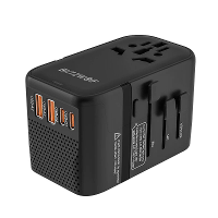 BlitzWolf® BW TA3 Universele Reisadapter met 4 AC uitgangen 2 USB C 2 USB A poorten Internationaal reisstekker 220V naar