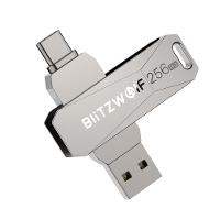 BlitzWolf BW UPC2 256GB USB Schijf 2 in 1 Type C USB3.0 Flash Drive Ultrasnelle Overdracht 360° Rotatie Zink Legering 25