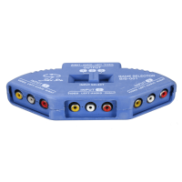 Blue 3 Way Port Audio Video Av Rca Switch Selector Box Splitter With 3 Rca Cable