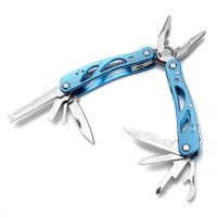 Blue Jeep Multi Functional Pliers Screwdriver Knife Wire Cutter Bottle Opener Tools Set With 11pcs Replaceable Screwdriver Bits