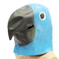 Blue Parrot Bird Mask Creepy Animal Halloween Costume Theater Prop Party Cosplay Deluxe Latex Anima