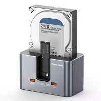 Blueendless HD01SN Dual Bay Hard Drive Docking Station Ondersteuning voor 2,5/3,5 inch SATA HDD en M.2 NVME/SATA SSD met