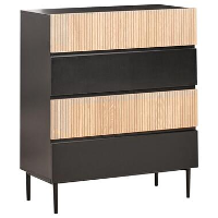 BLYTHE  Ladekast 4 lades   Zwart/Bruin   MDF