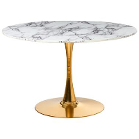 BOCA   Ronde eettafel   Wit marmer   120 cm   MDF