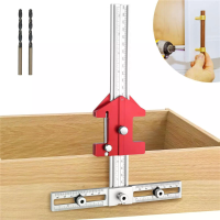 Houtbewerking multifunctioneel rechte hoek liniaal boorkader Tool aluminiumlegering 30° 120° hoek positioneringshulp lad