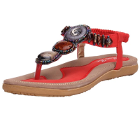 Bohemia Rome Style Beaded Jewelry Lady Sandals Soft Outsole Shoes