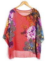 Bohemia Style Totem Pattern Chiffon Loose Blouse