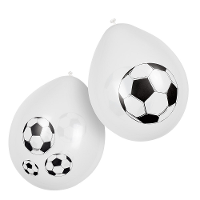 Boland 6x Voetbal ballonnen   ca. 25 Cm   Feestversiering en decoraties