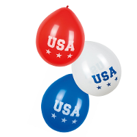 Amerika USA ballonnen   6x   25 cm   United States   Amerikaanse versiering
