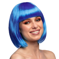 Boblijn pruik   blauw   dames   verkleden   verkleedpruik   carnaval