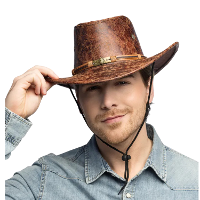 Carnaval Cowboy hoed   bruin   leather look   Western   themafeest