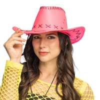 Carnaval Cowboy hoed Savanne   neon roze  volwassenen   Western   themafeest